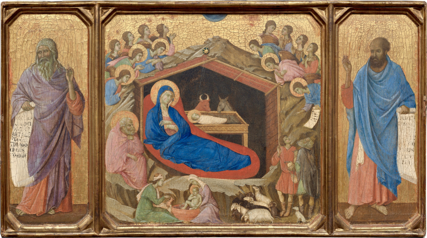 Dette panelet er en del av det monumentale alterverket Maestà (1311), skapt av den sienesiske mesteren Duccio di Buoninsegna.