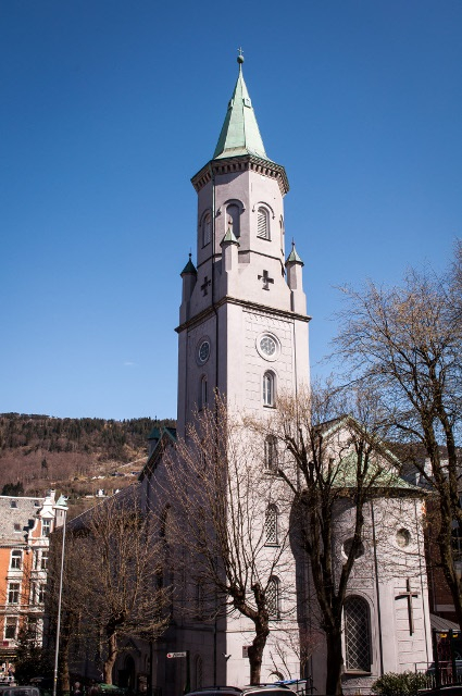 Utsiden av St. Paul kirke i Bergen